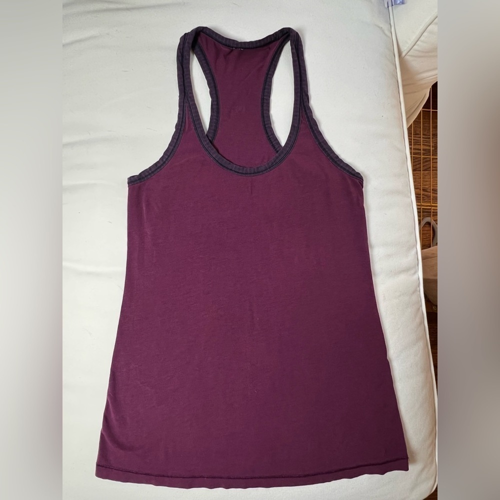 LULULEMON Lululemon Modern Racerback Plum / Hyper Stripe Plum size 4 - Picture 5 of 5